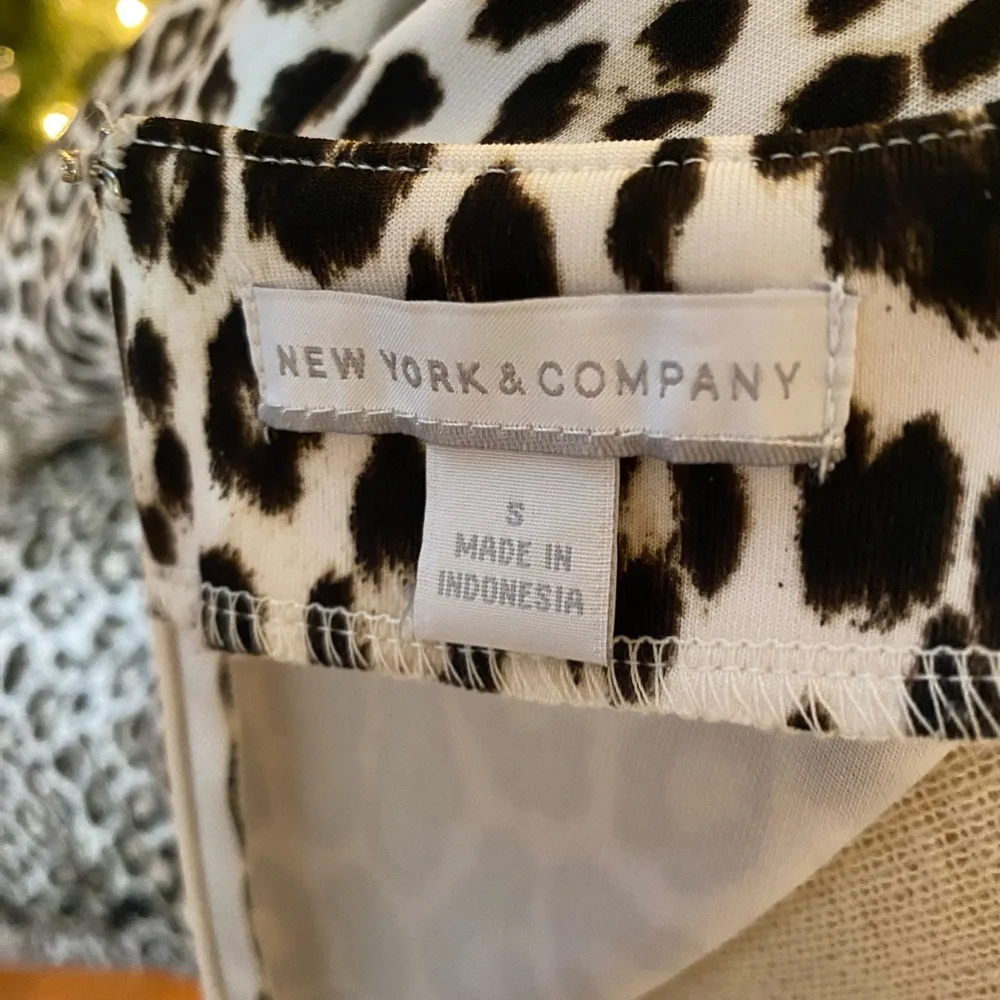 New York and Company Leopard Print Dress Size 10 - Picture 5 of 5
